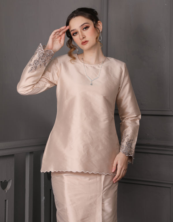 BAJU KURUNG KEDAH RAISA (CHAMPAGNE)